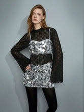 Maija 2pcs Women's Fashionable Party Sequin Crop Cami Skirt Set